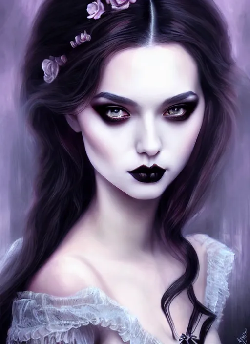 Image similar to ( ( gothic # ) ) princess portrait *. *. by artgerm * *, highly detailded