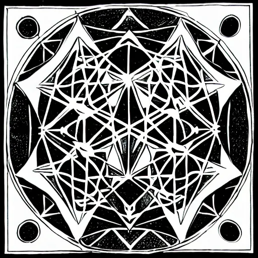 Image similar to platonic solids, sacred geometry, ink drawings, high detail, 8 k