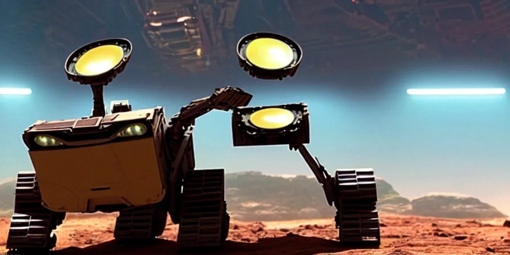 Image similar to wall - e in big datacenter shot from george lucas movie