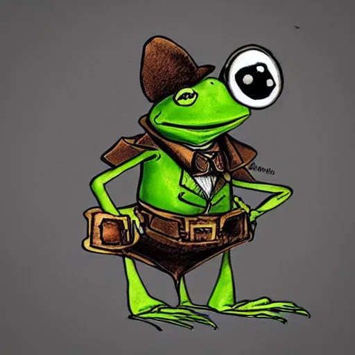 Image similar to “ steampunk kermit the frog ”