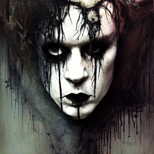Image similar to gaunt ( the cure fan ) as dream from sandman, dim stars as eyes, by jeremy mann, by cedric peyravernay, by by russ mills, by richard avedon and ben templesmith, dramatic lightning, sadness, dark eye sockets, in the shadows, punk rock, gothic, high detailed, 8 k