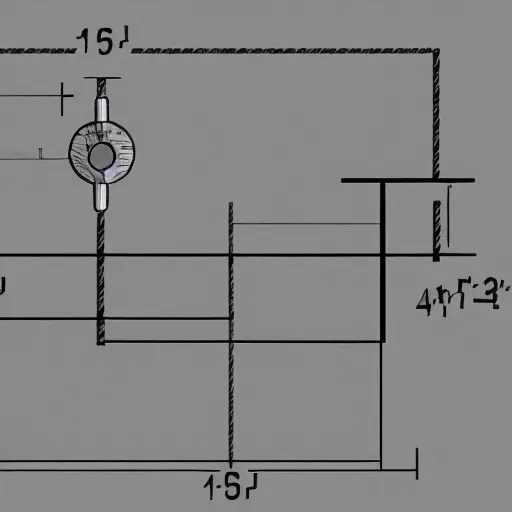 Image similar to technical drawing for a toggle switch made on a piece of walnut wood with stainless steel rod