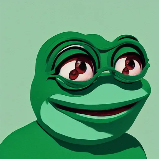 Prompt: pepe the frog face icon stylized minimalist breakfast at tiffany's, loftis, cory behance hd by jesper ejsing, by rhads, makoto shinkai and lois van baarle, ilya kuvshinov, rossdraws global illumination