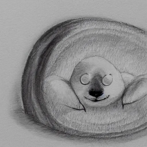 Image similar to a baby harp seal being sentenced to death by a judge, courtroom sketch