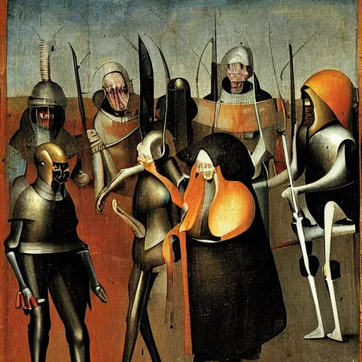 Prompt: cyborgs by hieronymus bosch