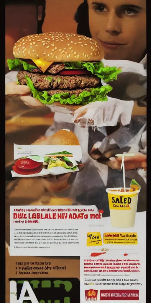 Image similar to an macdonald ad for a salat burger