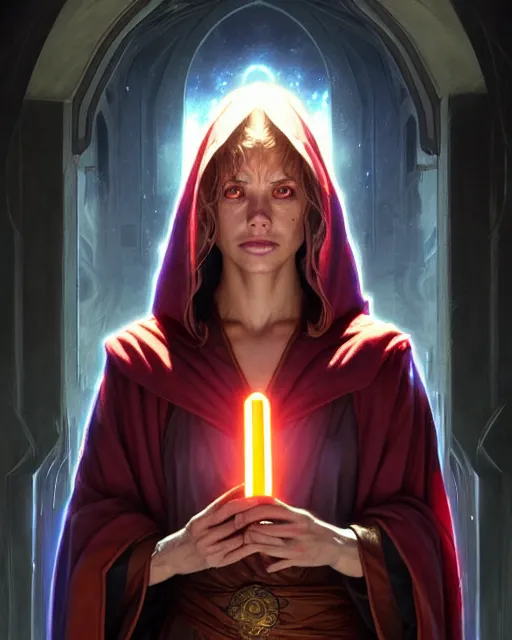 Image similar to a robed high republic jedi sorcerer, fantasy character portrait, ultra realistic, intricate, elegant, highly detailed, digital painting, artstaion, smooth, sharp, focus, illustration, art by artgerm and greg rutkowski and alphonse mucha