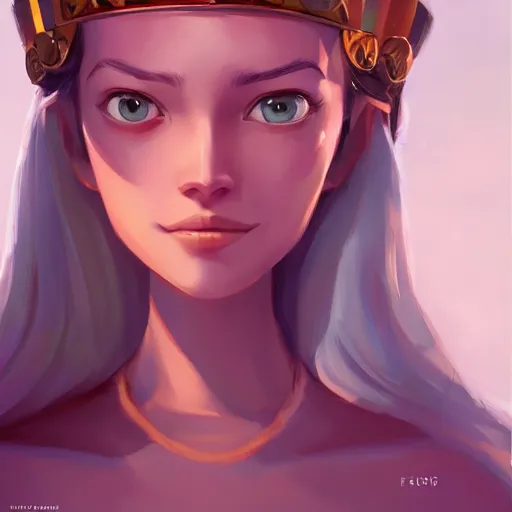 Image similar to face icon stylized minimalist tall girl with long hair and a crown on her head, loftis, cory behance hd by jesper ejsing, by rhads, makoto shinkai and lois van baarle, ilya kuvshinov, rossdraws global illumination,