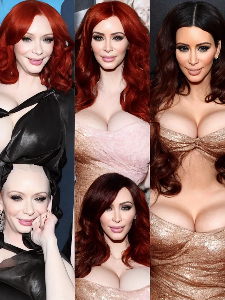 Image similar to christina hendricks kim kardashian