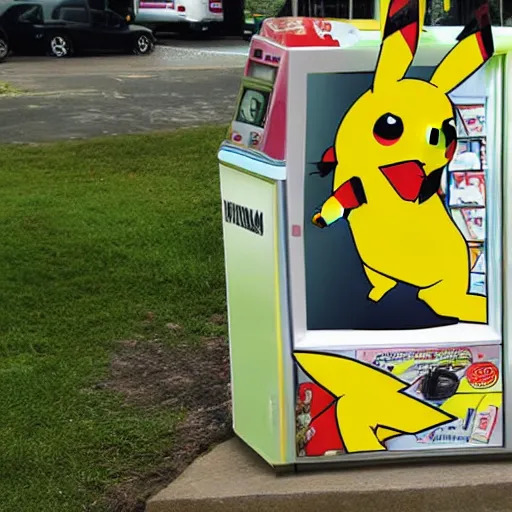 Prompt: pikachu vending machine