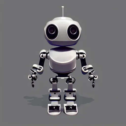 Image similar to low poly render of a cute robot