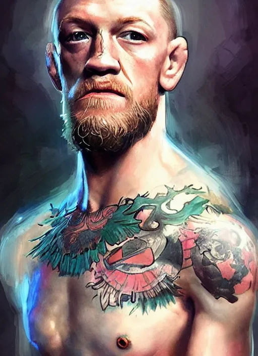 Prompt: connor mcgregor dressed as a ballerina dancing ballet inside the mma ring, highly detailed, digital painting, artstation, concept art, smooth, sharp focus, illustration, art by artgerm and greg rutkowski