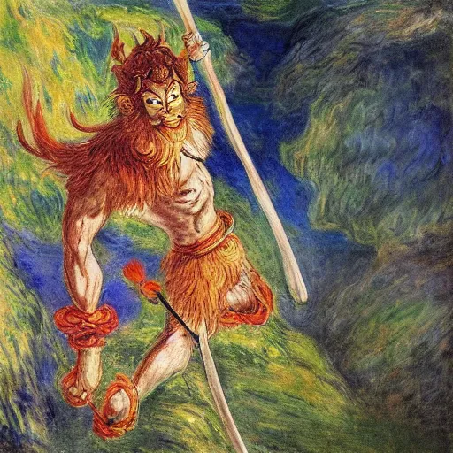 Prompt: Sun Wukong, Journey to the west, Claude Monet