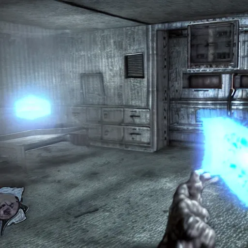 Ao Oni in Fallout 3, gameplay, screenshot, Stable Diffusion