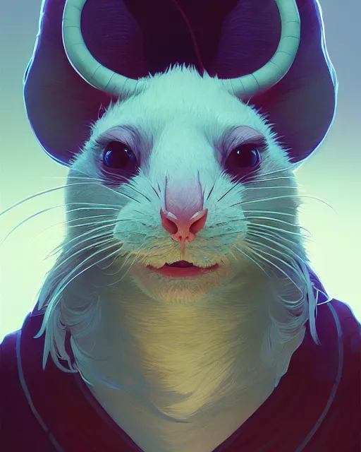 Prompt: highly detailed vfx portrait of a rat, unreal engine, greg rutkowski, loish, rhads, beeple, makoto shinkai and lois van baarle, ilya kuvshinov, rossdraws, tom bagshaw, alphonse mucha, global illumination, detailed and intricate environment