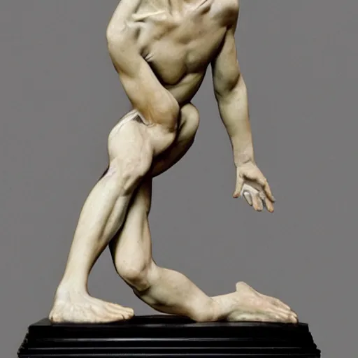 Prompt: neo - classical statue made of flesh and bone