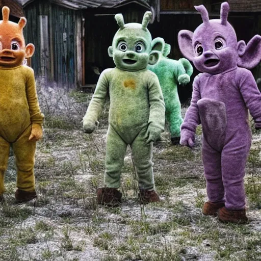 Prompt: Charnobyl teletubbies