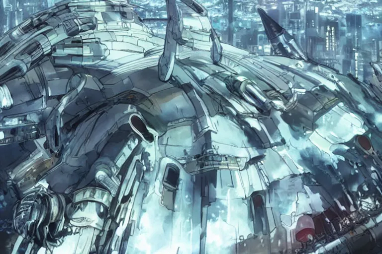 Image similar to still from anime sci-fi movie by Studio Ghibli, realistic