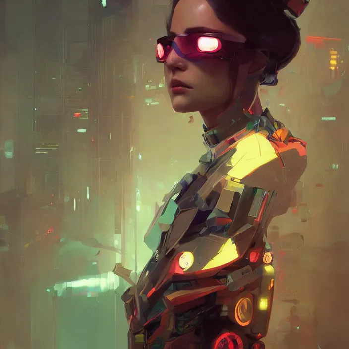 Image similar to a beautiful portrait painting of a cyberpunk girl by sergey kolesov and pascal blanche and sam yang and greg rutkowski, in style of colorful comic. symmetry, hyper detailed. octanev render. trending on artstation