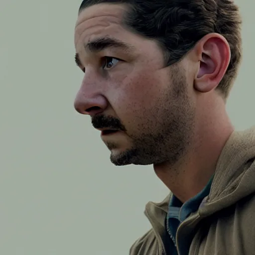 Image similar to epic cinematic film still of shia labeouf in interstellar, intricate artwork by tooth wu and wlop and beeple, octane render, hyper realism, 8 k