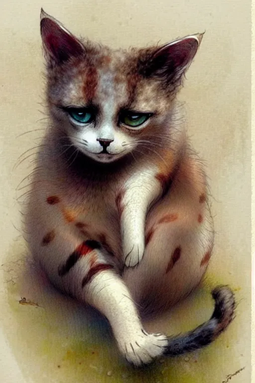 Image similar to ( ( ( ( ( cute cat character. muted colors. ) ) ) ) ) by jean - baptiste monge!!!!!!!!!!!!!!!!!!!!!!!!!!!