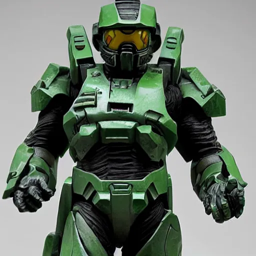 Image similar to master chief sculpted in the style of george tsougkouzidis