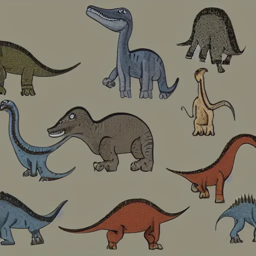 Image similar to dinosaurs in the style of Giorgi Morandi