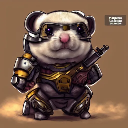 Prompt: hamster wearing the doomslayer armor, trending on artstation, digital art, unreal engine