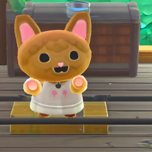 Image similar to a cute kitten in animal crossing