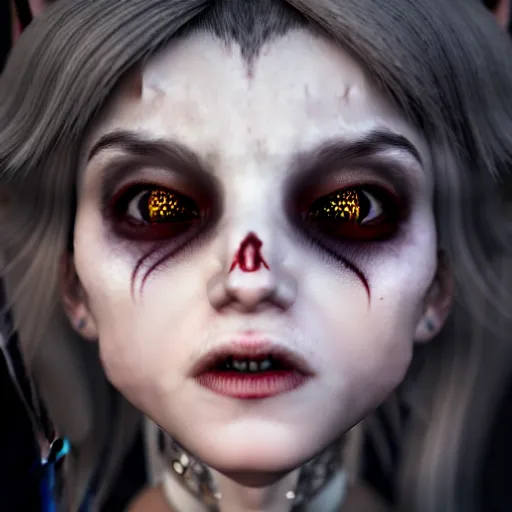 Image similar to cute vampire ultra realistic, concept art, intricate details, highly detailed, photorealistic, octane render, 8 k, unreal engine,