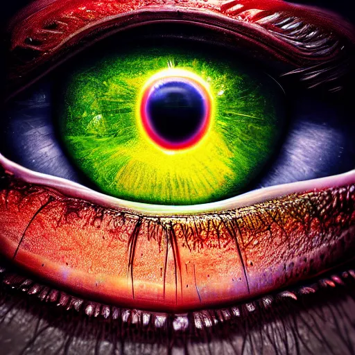 Image similar to Photorealistic eye of sauron. Hyperdetailed photorealism, 108 megapixels, amazing depth, glowing rich colors, powerful imagery, psychedelic Overtones, 3D finalrender, 3d shading, cinematic lighting, artstation concept art