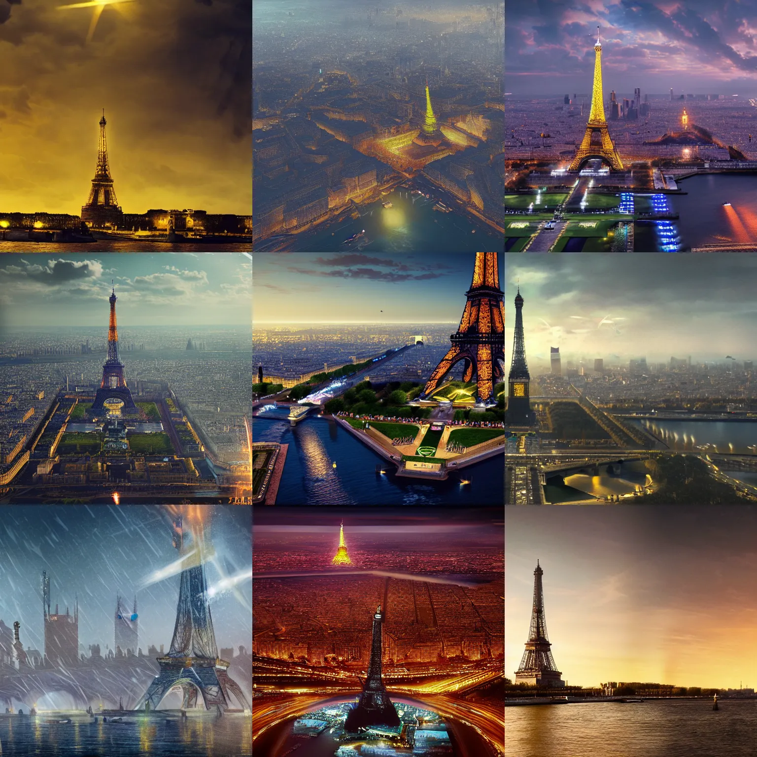Prompt: Eiffel tower in the middle, and Statue of Liberty at left, and Big Ben at right, highly detailed, 8k, devastatingly beautiful atmosphere, elegant cinematic fantasy art, overwhelming depth and detail, magic, vibrant colors, intricate masterpiece