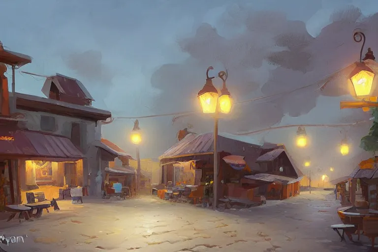 Prompt: Taverne au bout du monde, par Sylvain Sarrailh