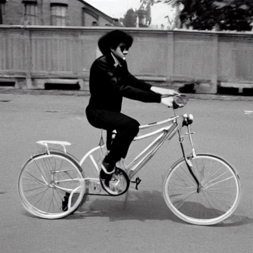 Image similar to michael jackson riding a bicycle