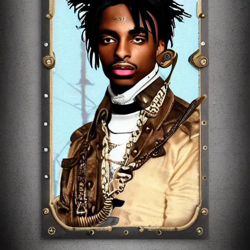 Image similar to playboi carti in steampunk style digital art 4 k the detailed super realistic