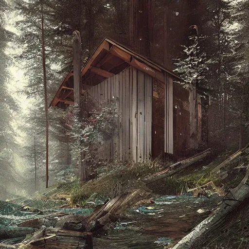 Image similar to a cabin in the woods by Klaus Wittmann