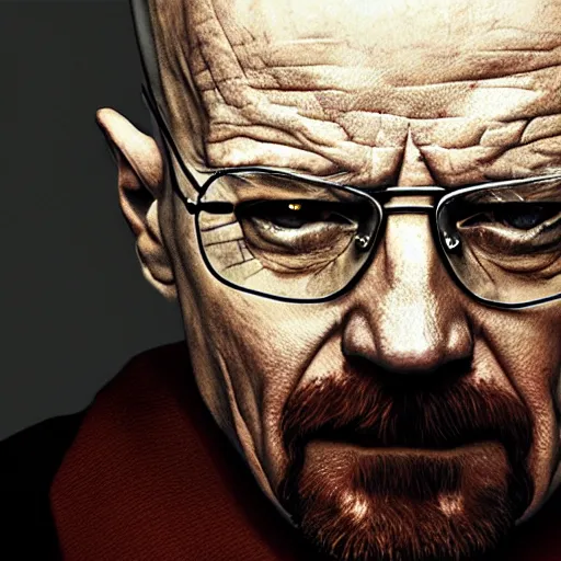 Image similar to Walter White crying, moody lighting, photorealistic,