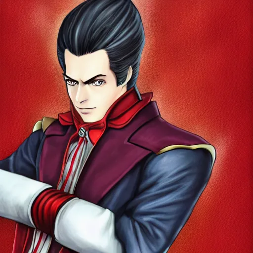 Image similar to a highly detailed portrait of miles edgeworth as a character from league of legends