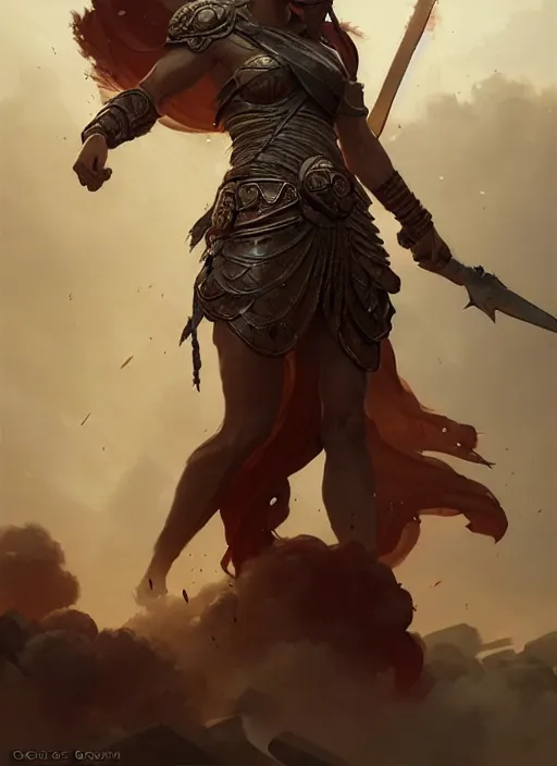 Image similar to epic goddess of war, highly detailed, digital painting, concept art, smooth, sharp focus, illustration, art by greg rutkowski