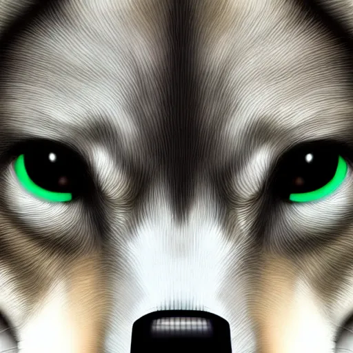 Prompt: 4k a wolf face artistic render gaming logo style surreal