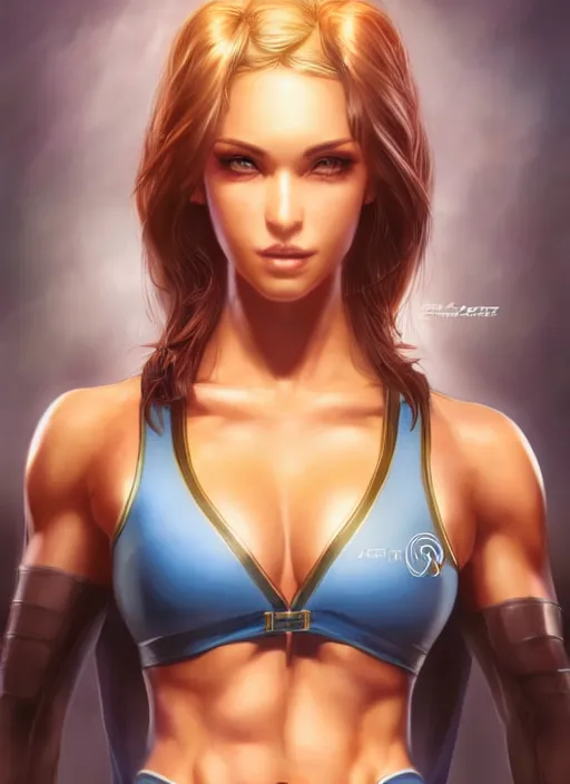 Image similar to beautiful portrait of a gorgeous personal trainer who looks like Nico Robin , character design by Ross Tran, artgerm detailed, soft lighting