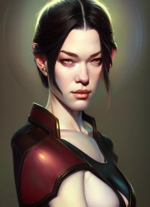 Image similar to stoya, portrait, art by artgerm and greg rutkowski and magali villeneuve, d & d, fantasy, highly detailed, portrait, digital painting, trending on artstation, concept art, sharp focus, illustration