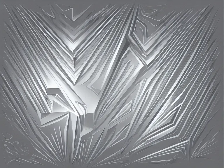 Prompt: a geometric drawing of aluminum foil painted by greg rutkowski and albert bierstadt