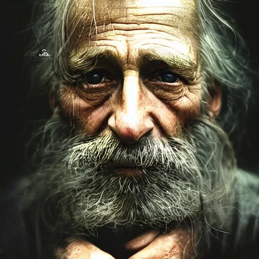 Prompt: portrait photography of homeless by annie leibovitz, perfect facial symmetry, dim volumetric cinematic lighting, 8 k, post - processing, extremely hyper - detailed, intricate, epic composition, masterpiece, stunning,