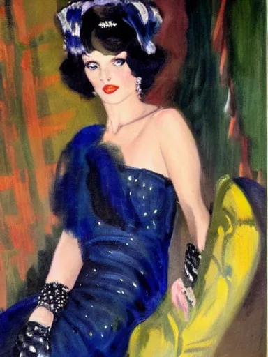 Prompt: portrait of abbey lee by jean gabriel domergue