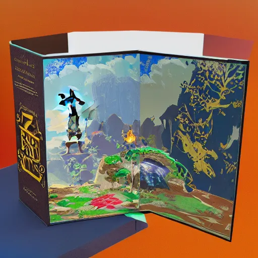 Image similar to pop-up book of Breath of the Wild. Photography. Award-winning. Trending. UHD.