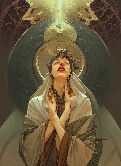 Prompt: a mad god is tearing up the world, medieval, highly detailed, digital painting, artstation, concept art, smooth, sharp focus, illustration, art by artgerm and greg rutkowski, reimagined by alphonse mucha