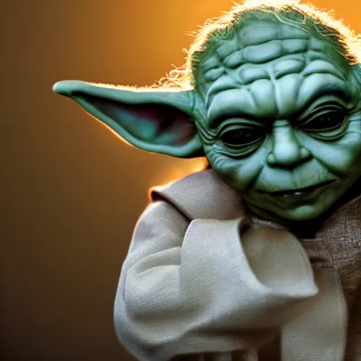 Prompt: stunning awe inspiring yoda as the joker, movie still 8 k hdr atmospheric lighting