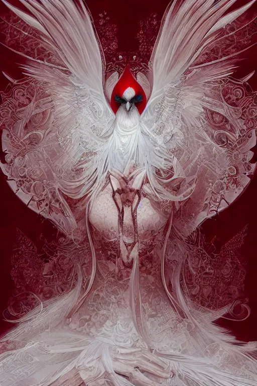 Image similar to Ethereal Cardinal bird, intricate detail, ornate, conceptual art, soft light, dynamic, art by artgerm