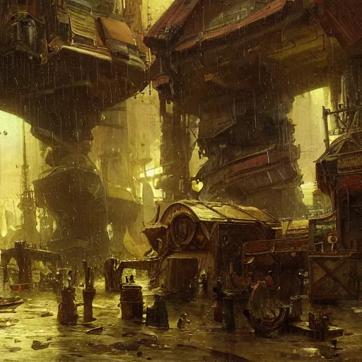 Image similar to detailed painting of a living pod architecture, cyberpunk ornaments, andreas achenbach